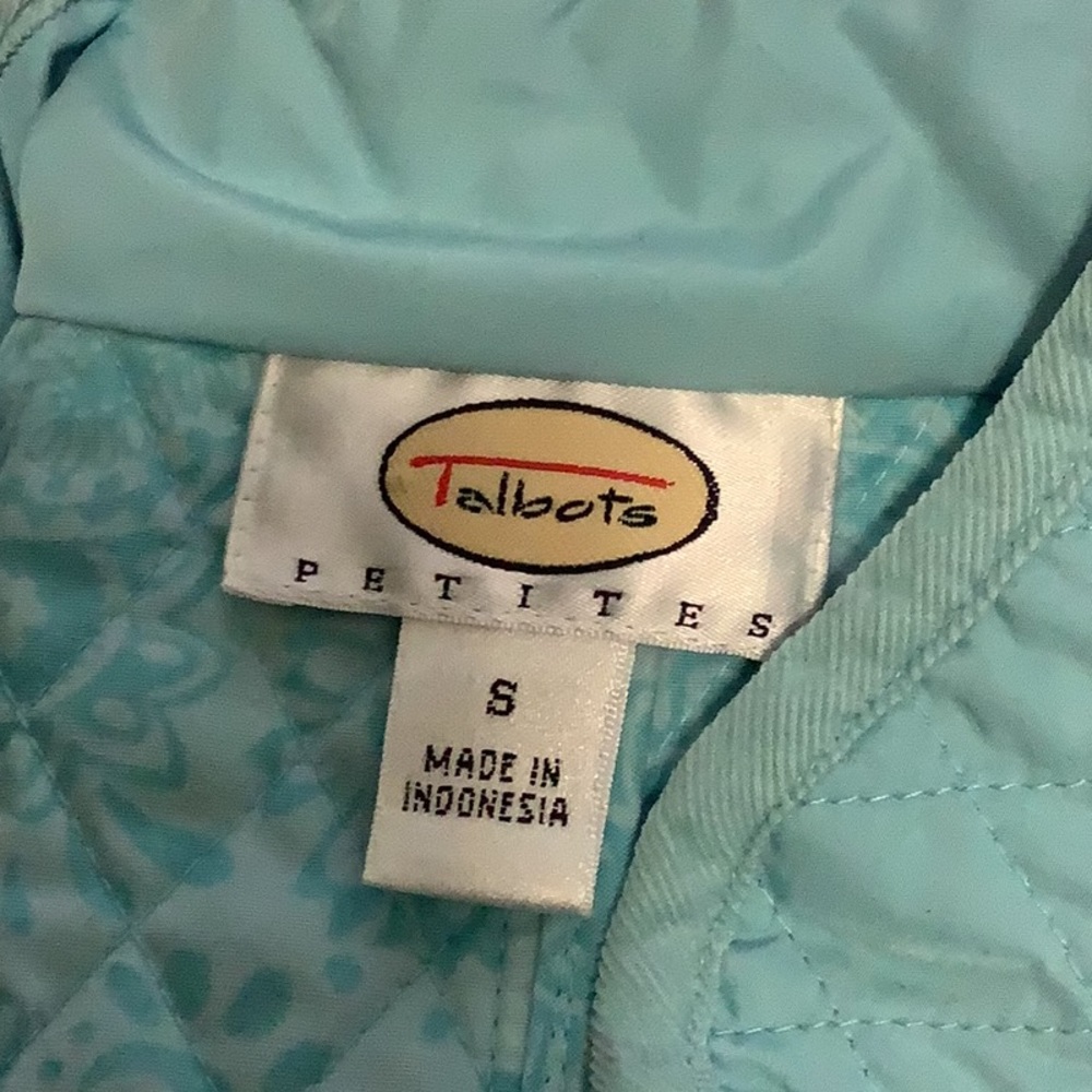 Talbots Vest Small Teal Zip Front % Polyester Vin… - image 7